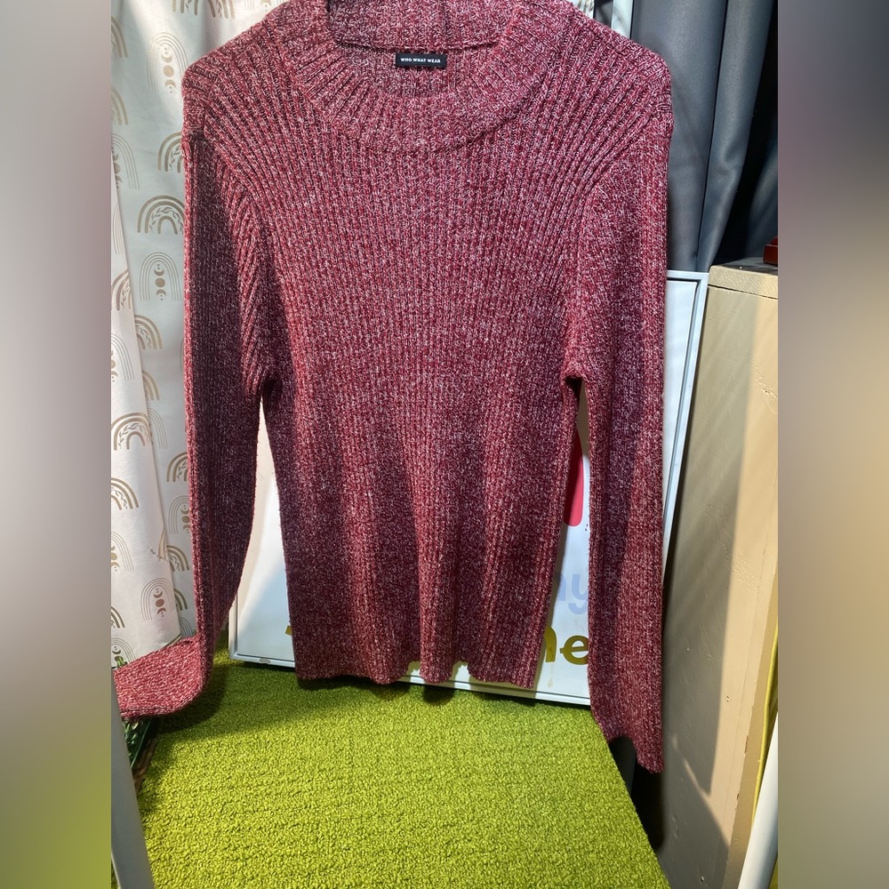 Who What Wear Burgundy Cowl Neck Sweater
